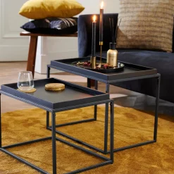 Mesas Auxiliares<CASA Apollo Mesas Auxiliares Juego De 2 Negro