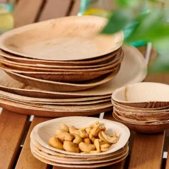 Platos<CASA Areca Leaf Cuencos Juego De 6 Natural