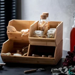 Taperes<CASA Bamboo Organizador Apilable Natural