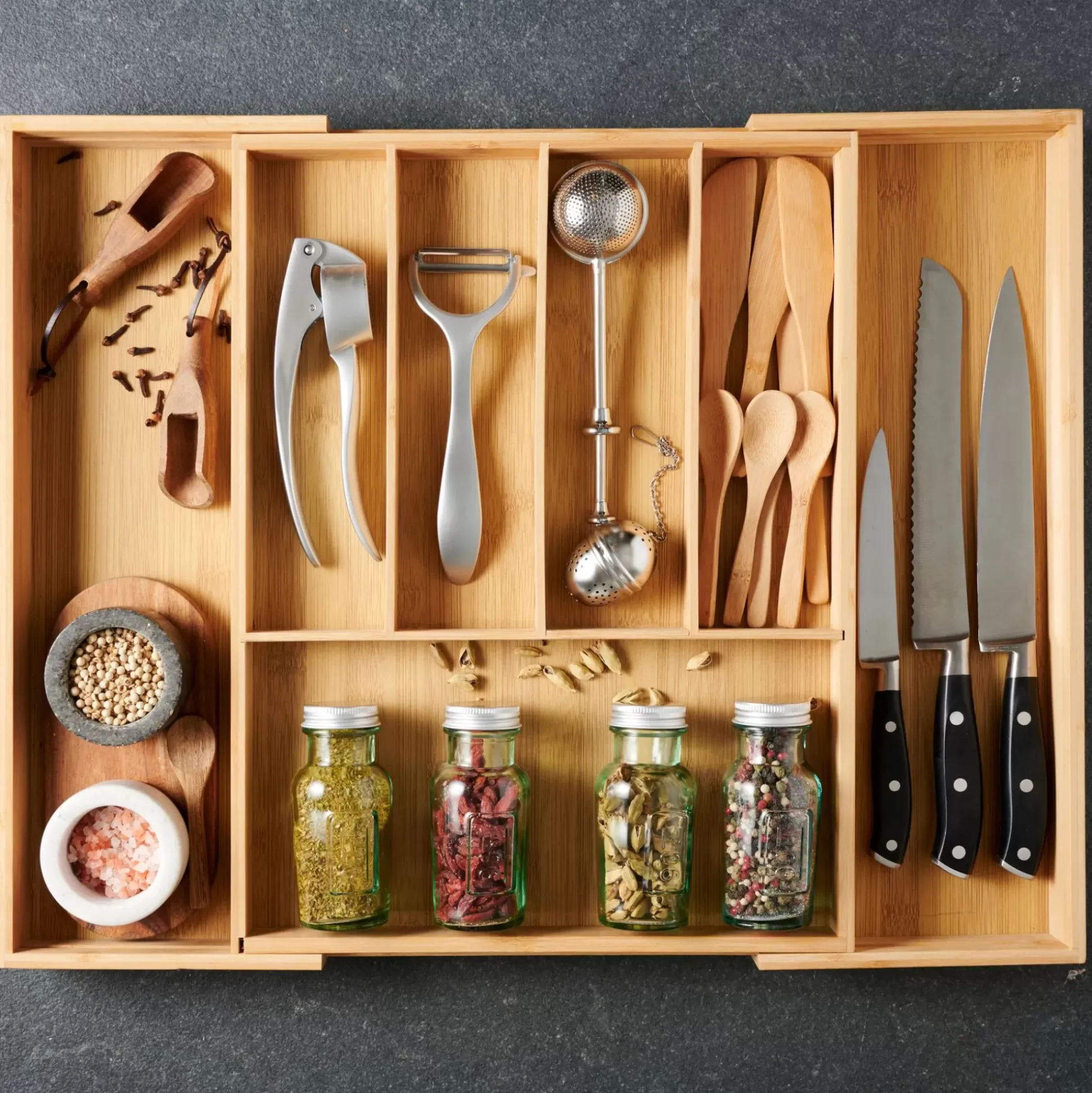 Cestas De Cajonera<CASA Bamboo Organizador Cajon Extensible Natural
