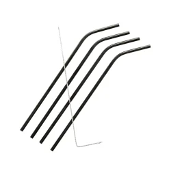 Accesorios Coctéles<CASA Bartender Juego De 4 Pajitas Con Escobilla Gris Oscuro