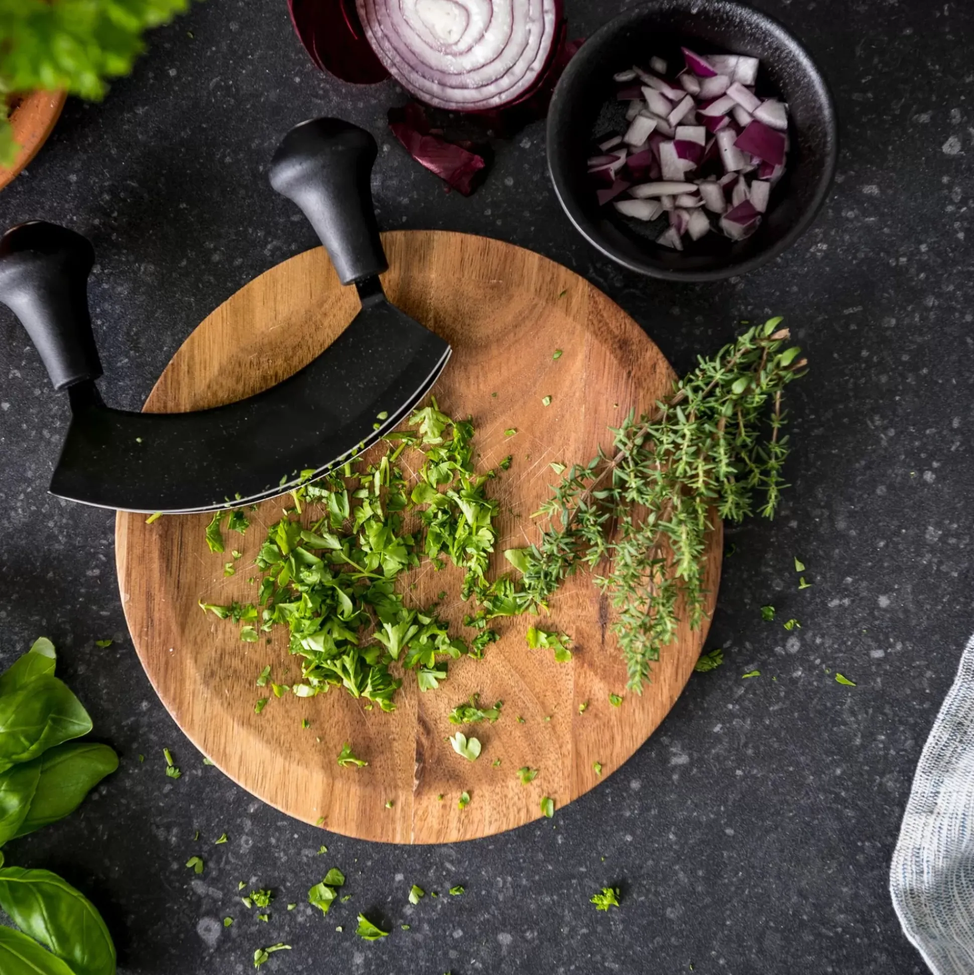 Cuchillas Picadores<CASA Black Herbo Set Picador Para Hierbas Negro, Natural