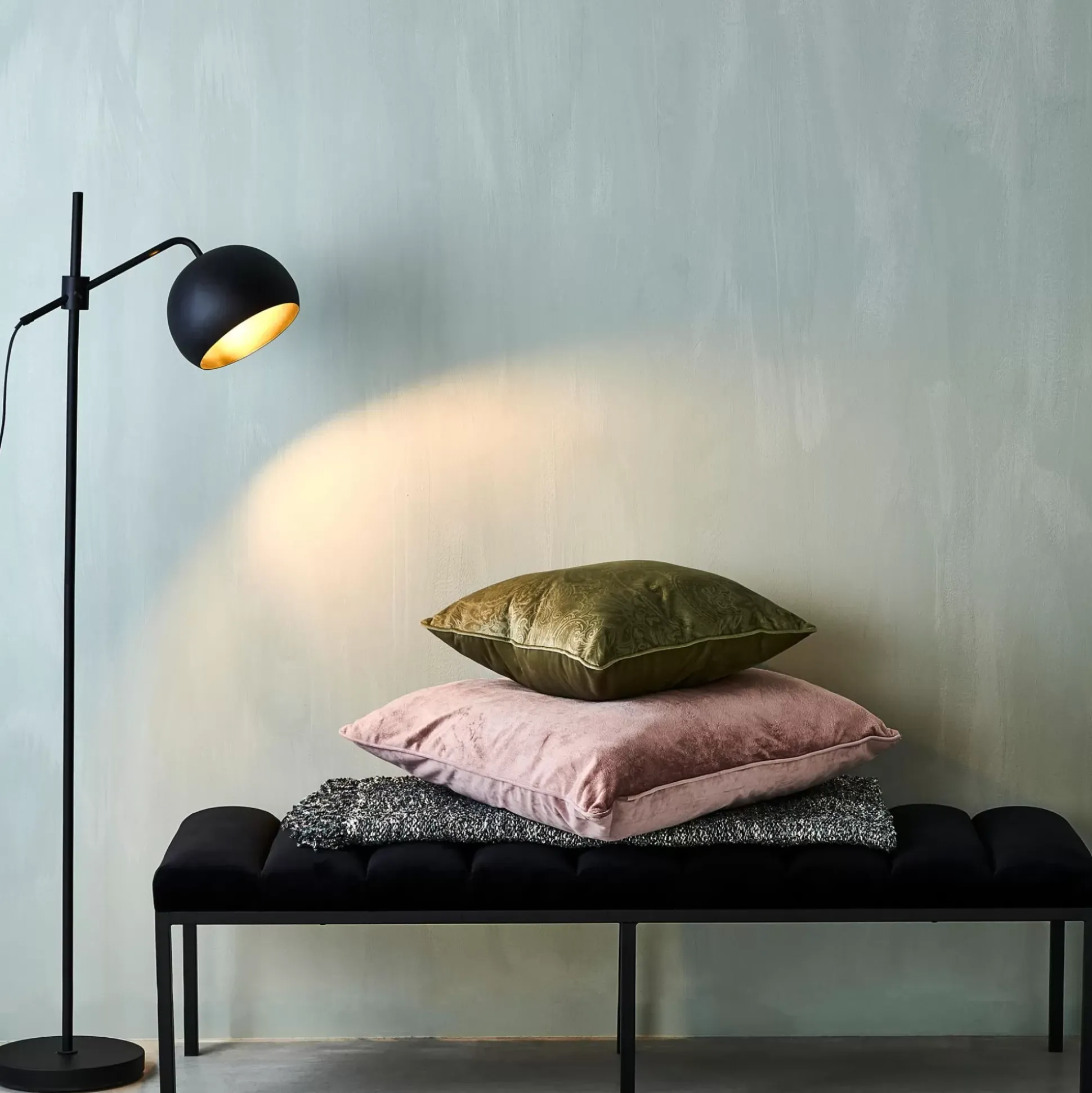 Lamparas De Pie<CASA Bowl Lampara De Pie Negro