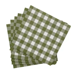 Servilletas<CASA Check Green Paquete De 20 Servilletas Verde