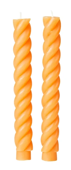 Velas<CASA Curl Velas Juego De 2 Ocre