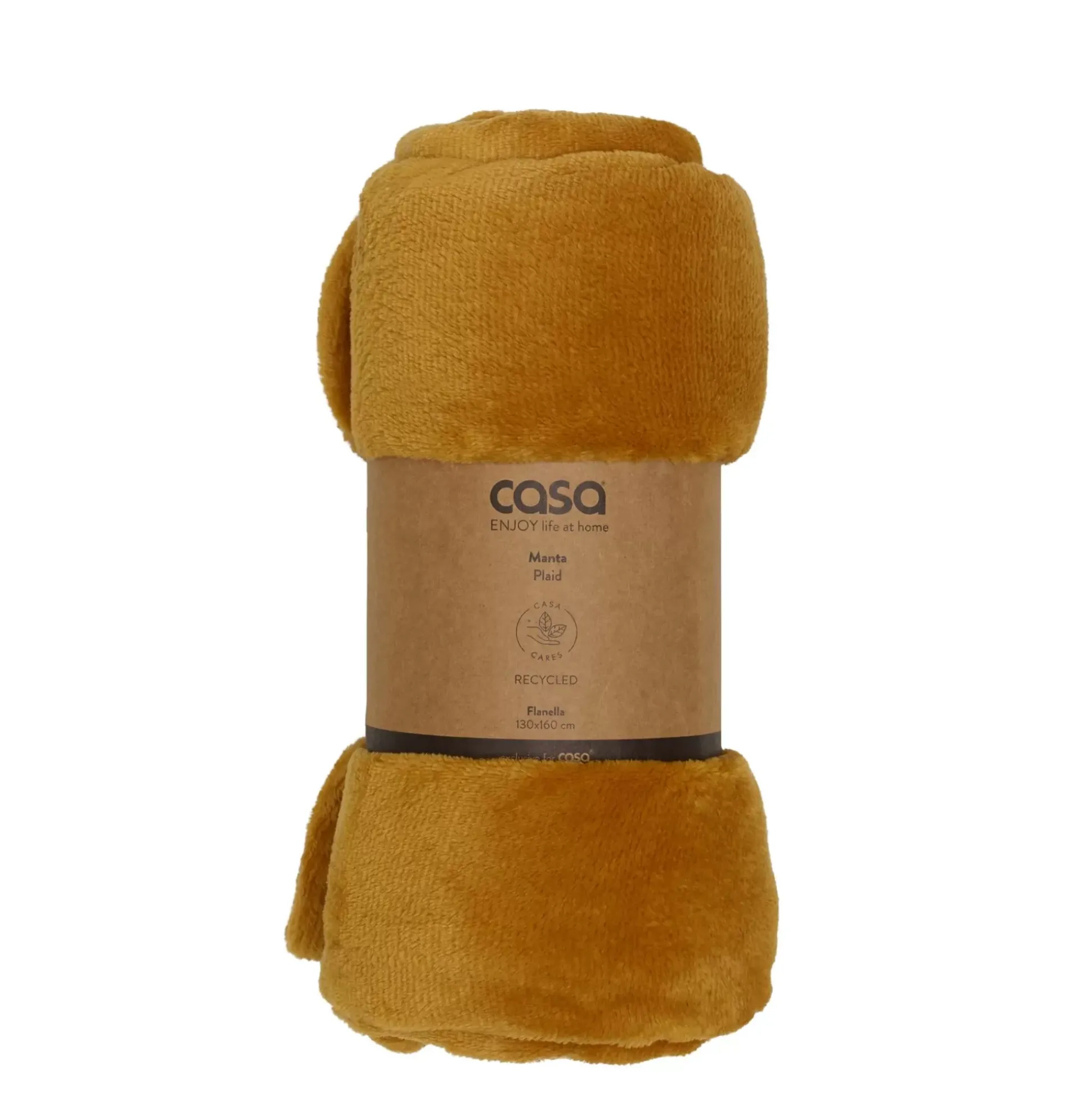 Mantas<CASA Flanella Manta Amarillo Oscuro