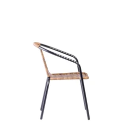 Sillas De Jardín<CASA Gerona Silla Apilable Negro, Natural