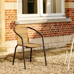 Sillas De Jardín<CASA Gerona Silla Apilable Negro, Natural