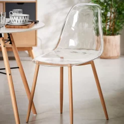 Sillas De Comedor<CASA Ice Silla De Comedor Transparente, Natural