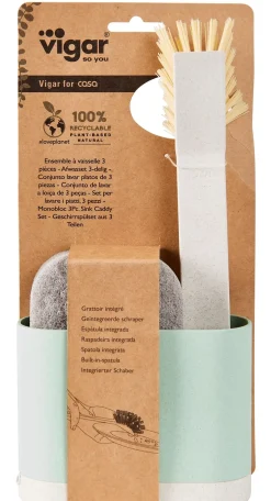 Fregar<CASA Jasmin Cepillo Lavaplat/Sop Con Esponja Verde