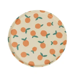 Bandejas<CASA Naranja Bandeja Redonda Blanco, Naranja