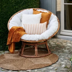 Sillones<CASA Papasan Silla Natural, Blanco Apagado
