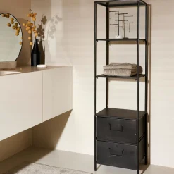 Estanterías<CASA Pharma Estanteria De Pared Con 2 Cajones Negro