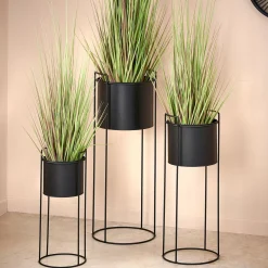 Soportes Para Plantas<CASA Pluto Macetero Negro