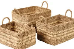 Cestas De Almacenaje<CASA Rayas Cesta L Natural