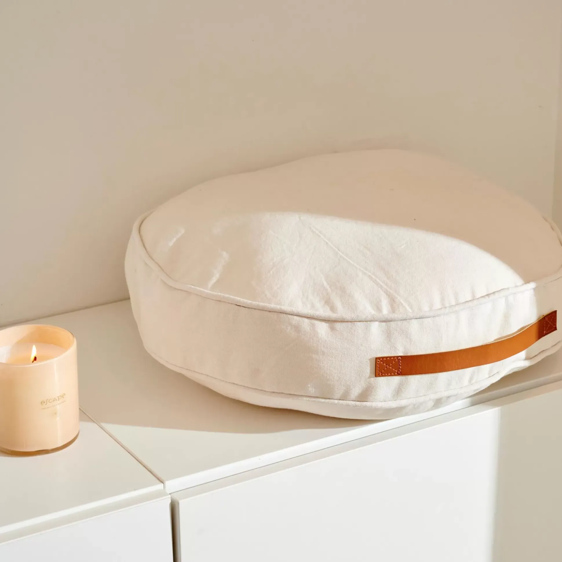 Pufs<CASA Rondi Cojin Colchon Blanco