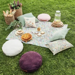 Pufs<CASA Rondi Cojin Colchon Blanco