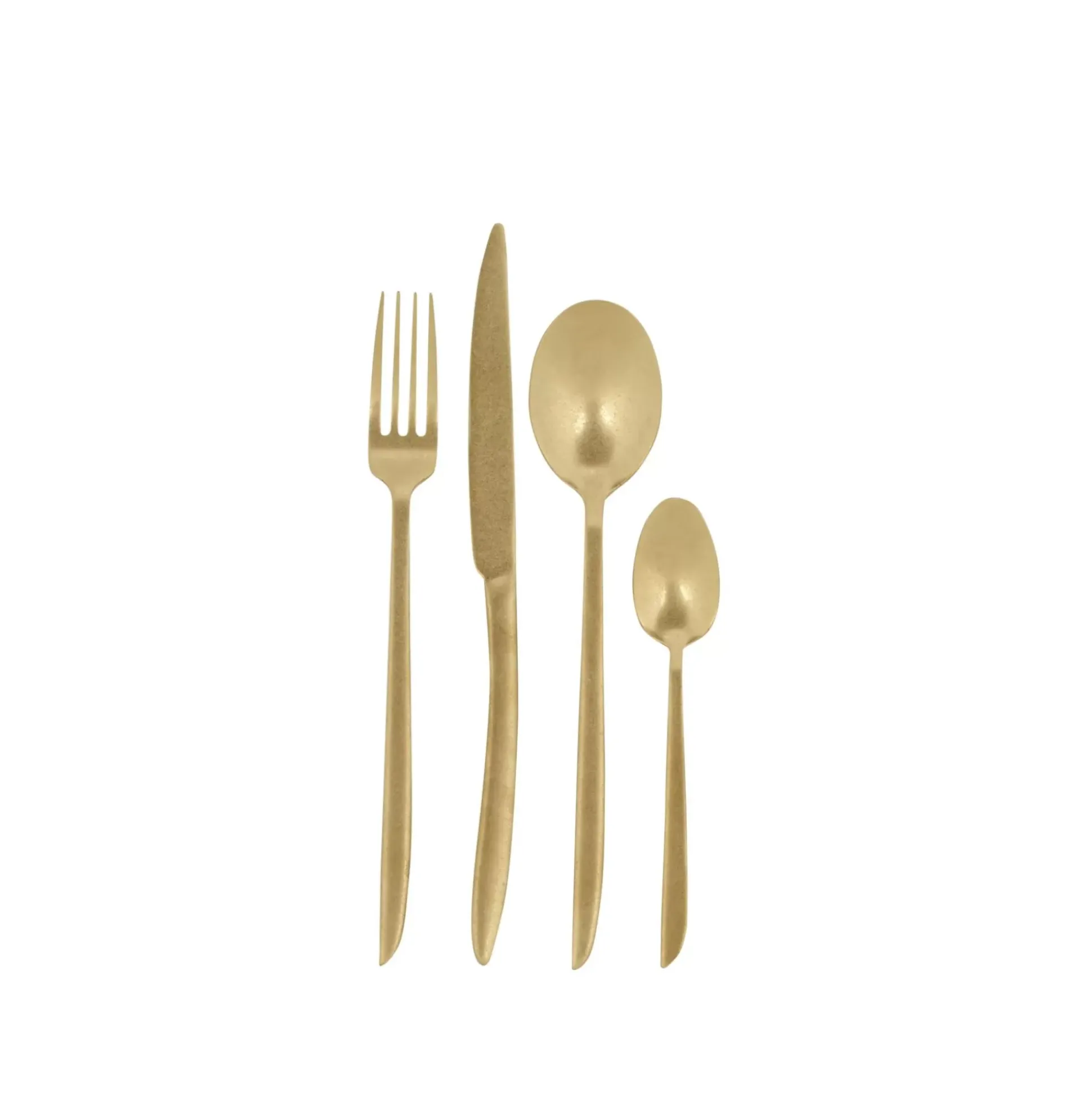 Juegos<CASA Roxanne Cubierto De 16 Piezas Oro Claro