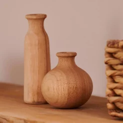 Floreros<CASA Rubberwood Florero Decorativo Natural
