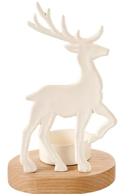 Soprortes Para Velitas<CASA Scandy Deer Soporte Para Vela Pequena Blanco, Natural