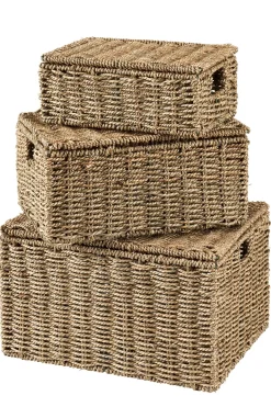 Cestas De Almacenaje<CASA Seagrass Caja De Almacenaje M Con Tapa Natural