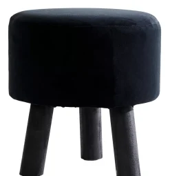 Taburetes<CASA Silki Puf Negro