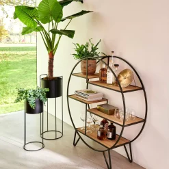 Estanterías<CASA Sirkel Estanteria De Pared Negro, Natural