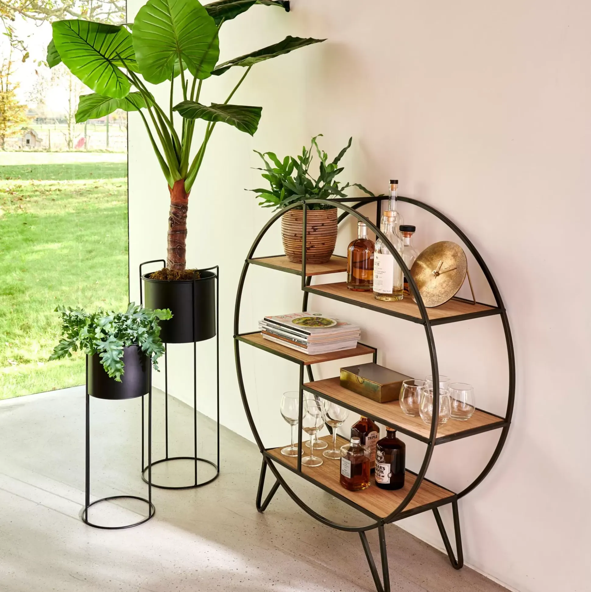 Estanterías<CASA Sirkel Estanteria De Pared Negro, Natural