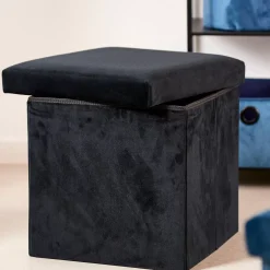Pufs De Almacenaje<CASA Stor Puf Plegable Funcion Almac. Negro