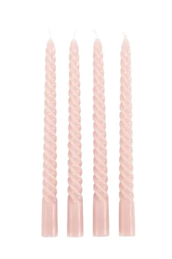 Velas<CASA Twist Vvelas Retorcidas Juego De 4 Rosa