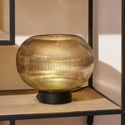 Lamparas De Mesa<CASA Vinto Lampara De Mesa Ambar Transparente