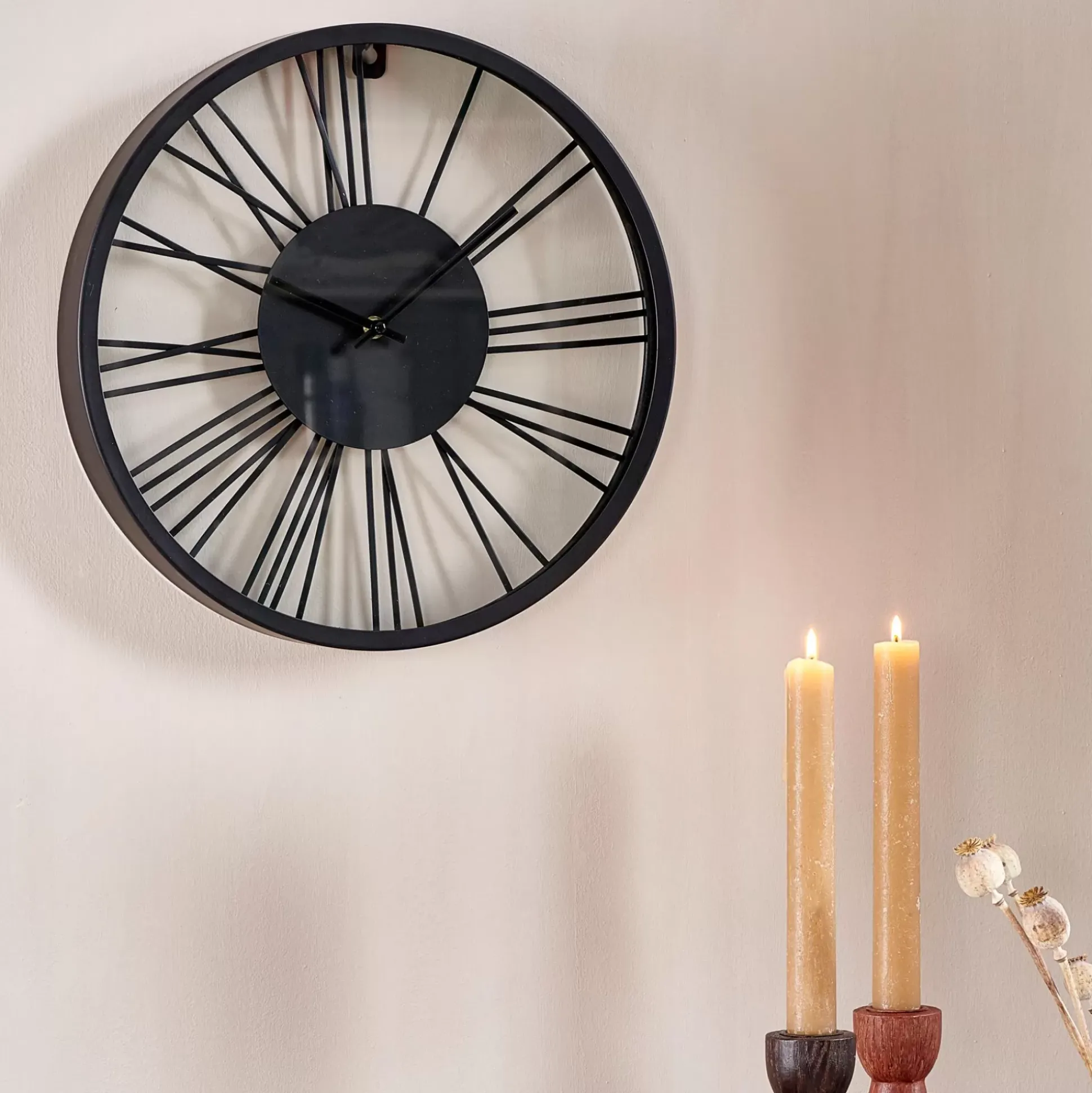 Campanas<CASA Wheel Reloj De Pared Negro
