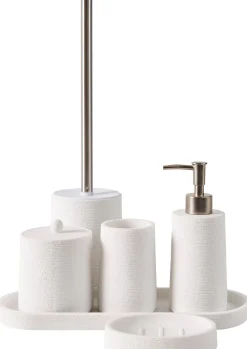 Accesorios Water<CASA White Elegance Cepillo Wc En Soporte Blanco, Plateado