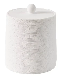 Accesorios De Tocador<CASA White Elegance Soporte De Algodones Con Tapa Blanco