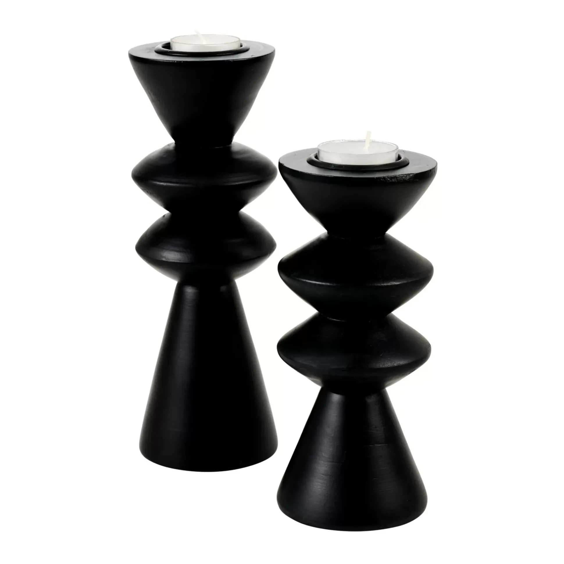 Soprortes Para Velitas<CASA Zigzag Soporte Para Vela Pequena Negro